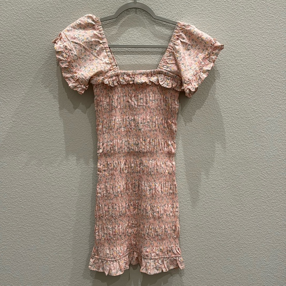 The Impeccable Pig Pink Floral Mini Dress